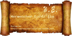 Wermescher Eulália névjegykártya
